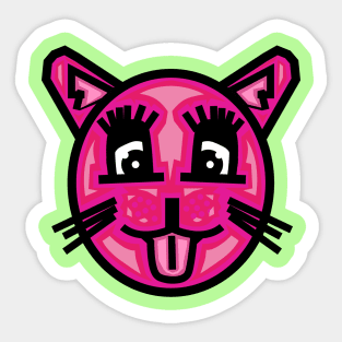 Pink Female Cat - Kitten Sticker